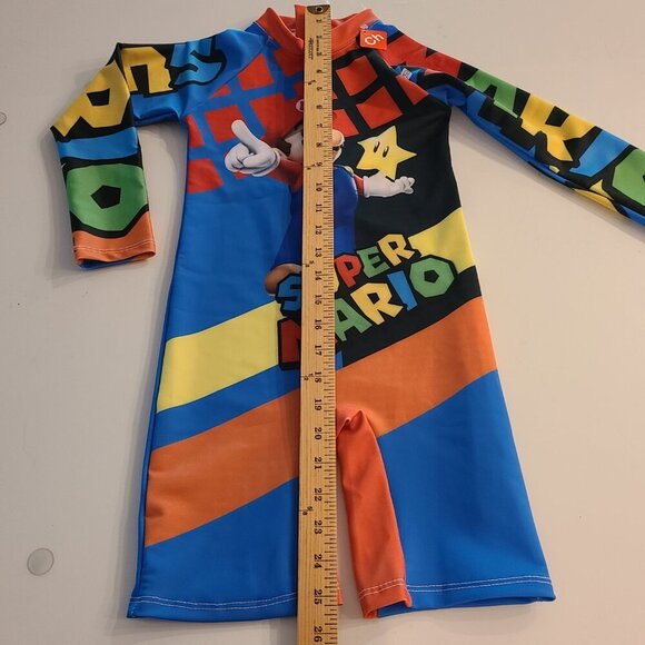 Super Mario Brothers New Bathing Swim Suit Costume One Piece Childs Boy 6 8 10 - Picture 7 of 10